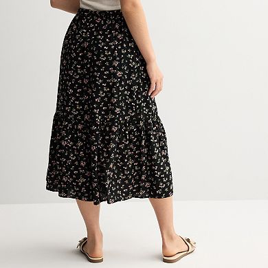 Juniors' Live To Be Spoiled Button Front Mini Skirt