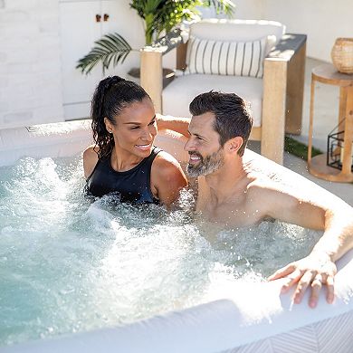 Intex: PureSpa: Chevron Deluxe Inflatable 4 Person 69" Square Outdoor Heated Hot Tub