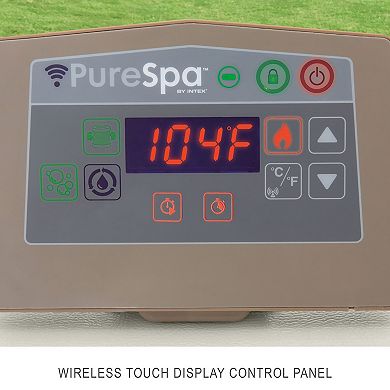 Intex: PureSpa: Chevron Deluxe Inflatable 4 Person 69" Square Outdoor Heated Hot Tub