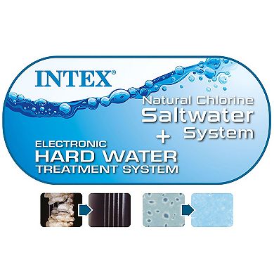 Intex: PureSpa: Chevron Deluxe Inflatable 4 Person 69" Square Outdoor Heated Hot Tub
