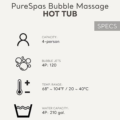 Intex: PureSpa: Sahara Tan Inflatable 4 Person 77" Hot Tub Set