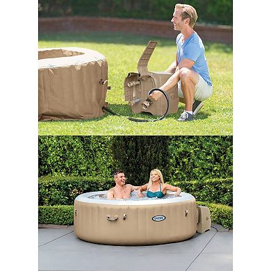 Intex: PureSpa: Sahara Tan Inflatable 4 Person 77" Hot Tub Set