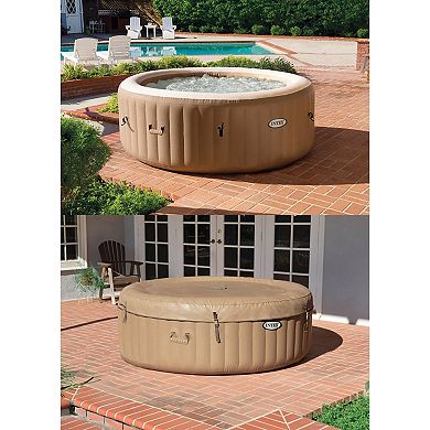 Intex: PureSpa: Sahara Tan Inflatable 4 Person 77" Hot Tub Set