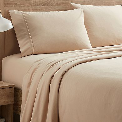 Sweet Home Collection Cotton Solid Flannel Sheet Set