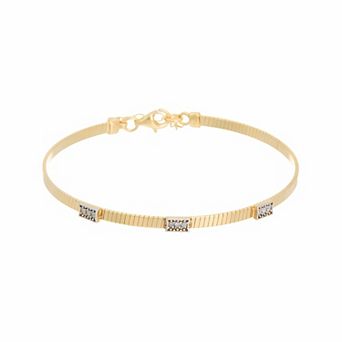 Meshmerise 1/10 Carat T.W. Diamond Rectangle Embellished Bracelet