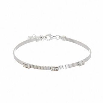 Meshmerise 1/10 Carat T.W. Diamond Rectangle Embellished Bracelet