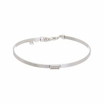 Meshmerise Rhodium Over Sterling Silver Diamond Accent Bracelet
