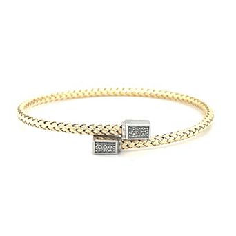 Meshmerise 1/6 Carat T.W. Diamond Rectangle Ends Wrap Bracelet