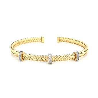 Meshmerise 1/5 Carat T.W. Diamond Jewel Accents Cuff Bracelet