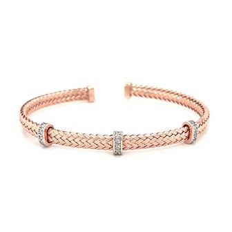 Meshmerise 1/5 Carat T.W. Diamond Jewel Accents Cuff Bracelet
