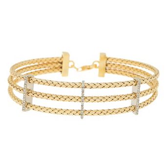 Meshmerise 1/6 Carat T.W. Diamond Triple Row Bracelet