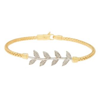 Meshmerise 1/8 Carat T.W. Diamond Leaf Accents Bracelet