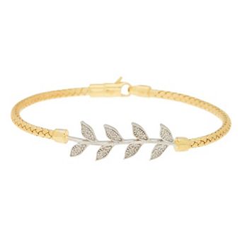 Meshmerise 1/8 Carat T.W. Diamond Leaf Accents Bracelet