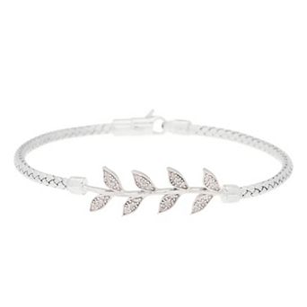 Meshmerise 1/8 Carat T.W. Diamond Leaf Accents Bracelet