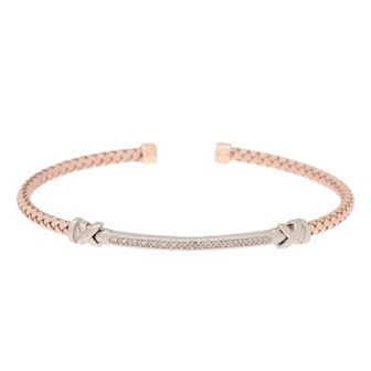 Meshmerise 1/6 Carat T.W. Diamond Bar Accent Cuff Bracelet