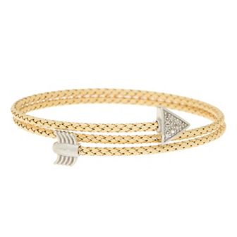 Meshmerise 1/10 Carat T.W. Diamond Arrow Wrap Bangle Bracelet