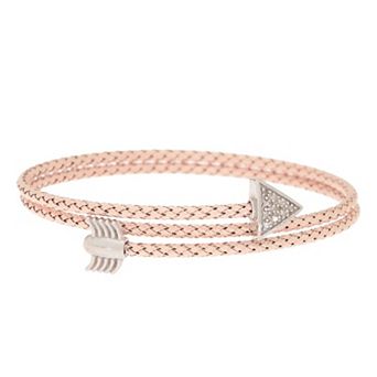 Meshmerise 1/10 Carat T.W. Diamond Arrow Wrap Bangle Bracelet