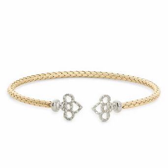 Meshmerise 1/5 Carat T.W. Diamond Spade Shape End Cuff Bracelet