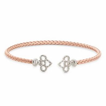 Meshmerise 1/5 Carat T.W. Diamond Spade Shape End Cuff Bracelet