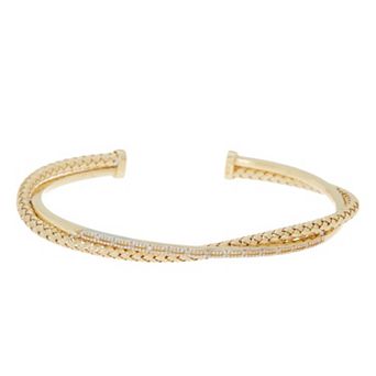 Meshmerise 1/10 Carat T.W. Diamond Twist Cuff Bracelet