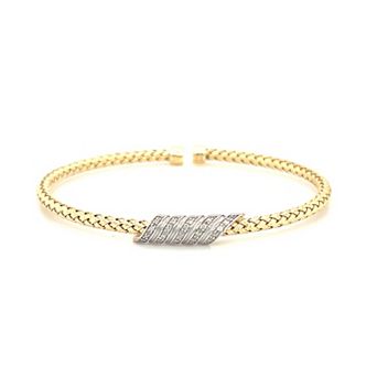 Meshmerise 1/6 Carat T.W. Diamond Wrapped Accent Cuff Bracelet
