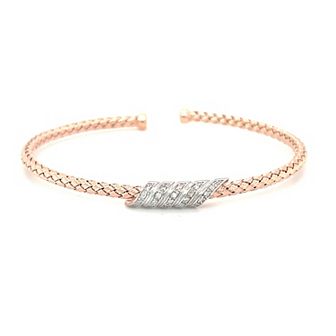 Meshmerise 1/6 Carat T.W. Diamond Wrapped Accent Cuff Bracelet