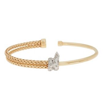 Meshmerise 18k Over Silver 1/6 Carat T.W. Diamond Bracelet