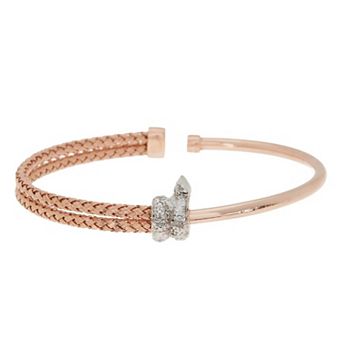 Meshmerise 18k Over Silver 1/6 Carat T.W. Diamond Bracelet