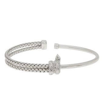 Meshmerise 18k Over Silver 1/6 Carat T.W. Diamond Bracelet