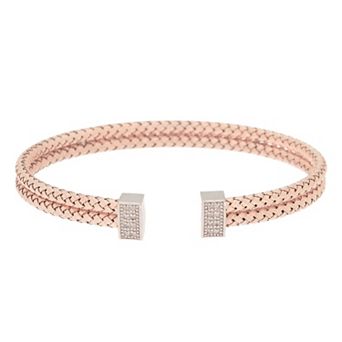 Meshmerise 1/8 Carat T.W. Diamond Double Band Cuff Bracelet