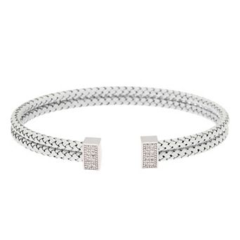 Meshmerise 1/8 Carat T.W. Diamond Double Band Cuff Bracelet