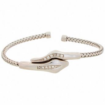 Meshmerise 1/8 Carat T.W. Diamond Snake Overlap Cuff Bracelet