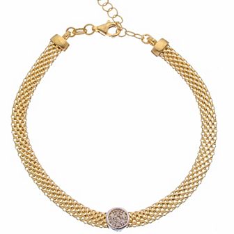 Meshmerise Diamond Accent Charm Bracelet