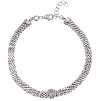 Meshmerise Diamond Accent Charm Bracelet