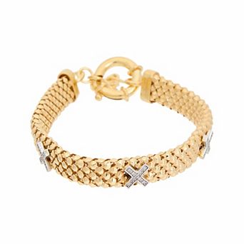Meshmerise 1/8 Carat T.W. Diamond X Charm Bracelet