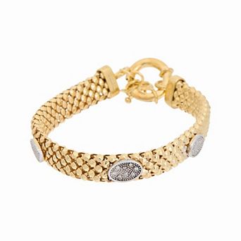 Meshmerise 1/8 Carat T.W. Diamond Oval Charm Bracelet