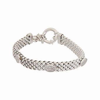 Meshmerise 1/8 Carat T.W. Diamond Oval Charm Bracelet