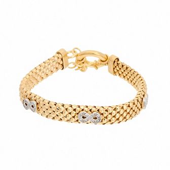 Meshmerise 1/8 Carat T.W. Diamond Infinity Charm Bracelet