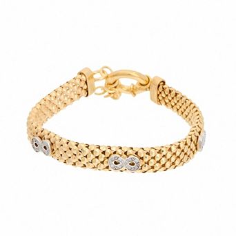 Meshmerise 1/8 Carat T.W. Diamond Infinity Charm Bracelet