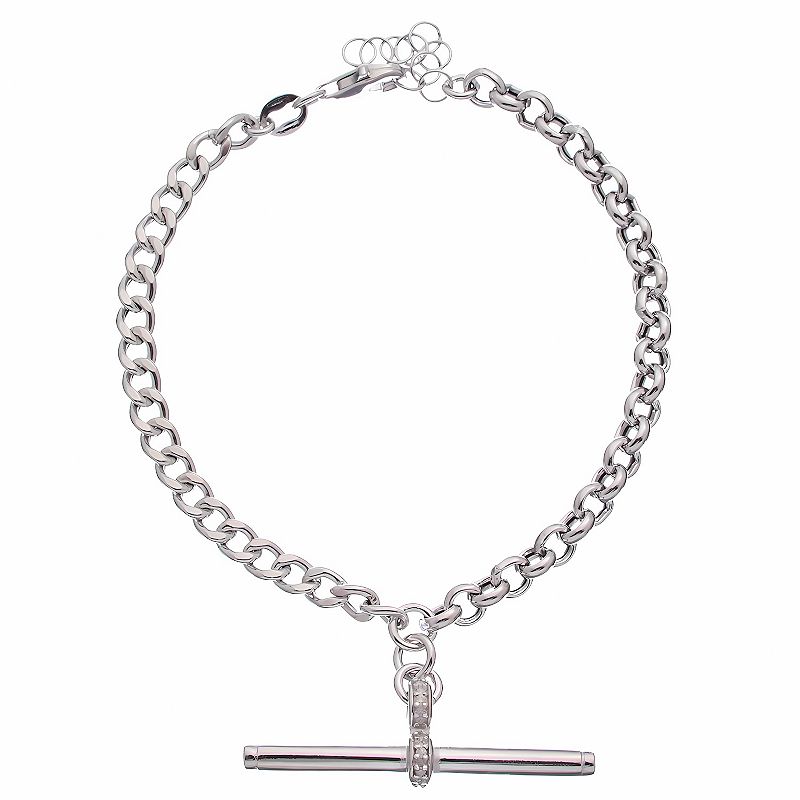 Meshmerise Sterling Silver Diamond Accented Bracelet, Women's, Size: 7", Silver Tone
