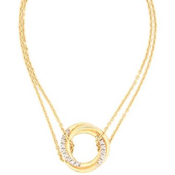 Meshmerise 18k Gold Over Sterling Silver 1/7 Carat T.W. Diamond Twisted Bracelet