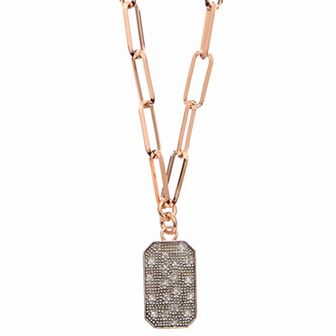 Meshmerise Sterling Silver 1/8 Carat T.W. Diamond Pendant Link Necklace