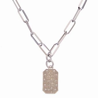 Meshmerise Sterling Silver 1/8 Carat T.W. Diamond Pendant Link Necklace