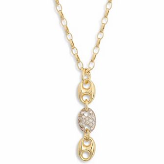 Meshmerise Sterling Silver 1/7 Carat T.W. Diamond Links Drop Necklace