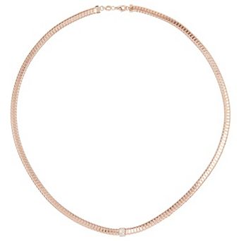 Meshmerise Sterling Silver 1/10 Carat T.W. Diamond Goose Chain Necklace