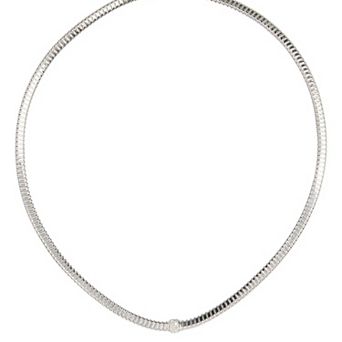 Meshmerise Sterling Silver 1/10 Carat T.W. Diamond Goose Chain Necklace