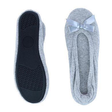 CTM Women's Terry Ballerina Slipper House Shoe (Pack of 2)