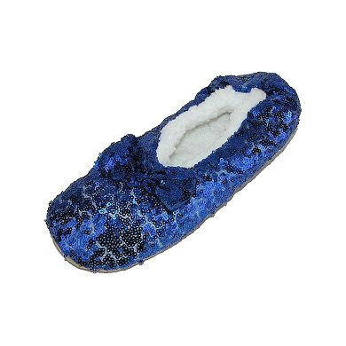 Alotta Knits Women's Sequins Ballerina Slippers with Sherpa Fleece Lining