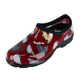 Sloggers Women's Chicken Print Short Rain and Garden Shoes