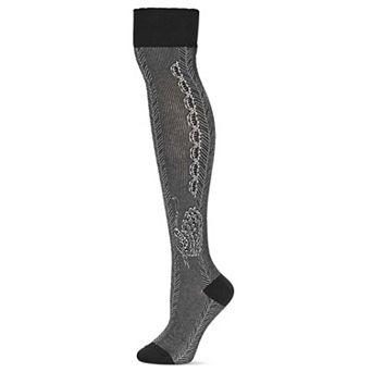 Women's Pretty Peacock Cotton Blend Over The Knee Sock